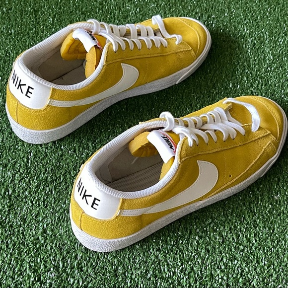 Nike Blazer Low '77 Vintage Suede Speed Yellow White DA7254-700 sz 12 Men's - Picture 6 of 12